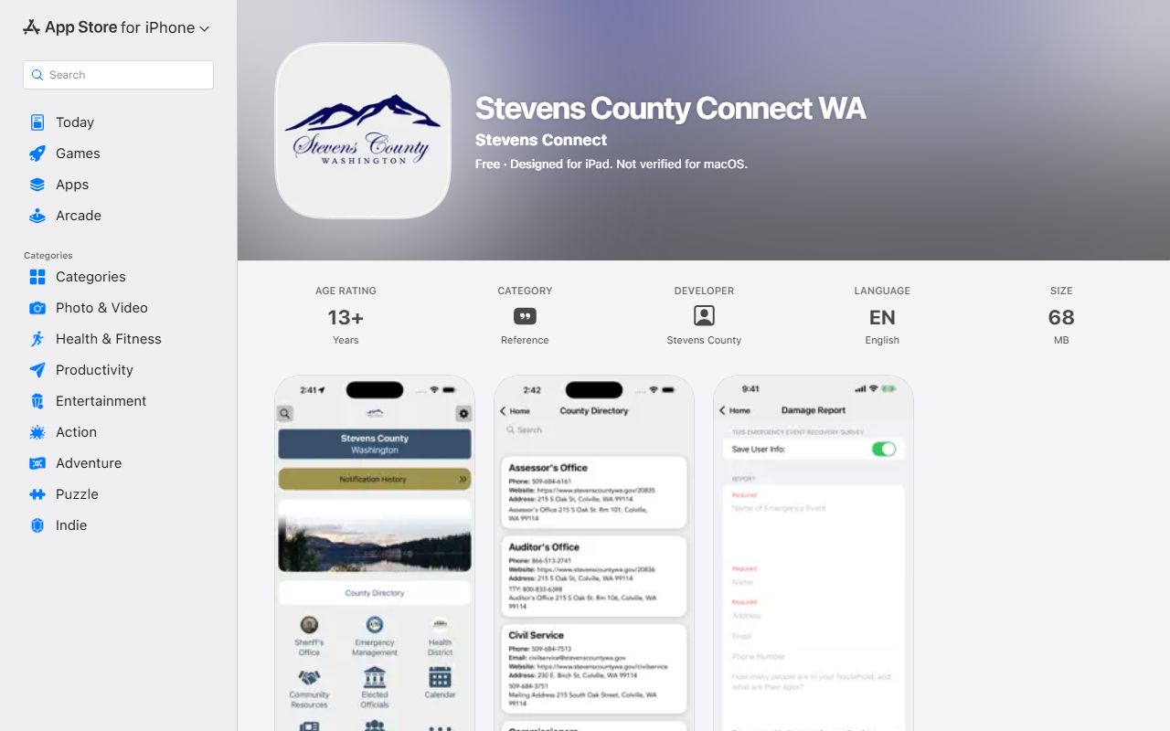 Stevens County inmate population county app alerts listing