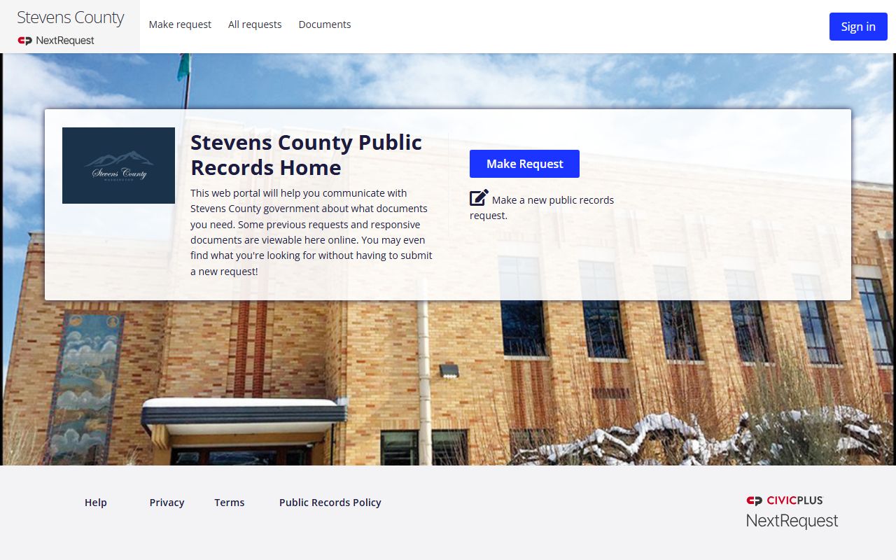 Stevens County inmate population public records request portal